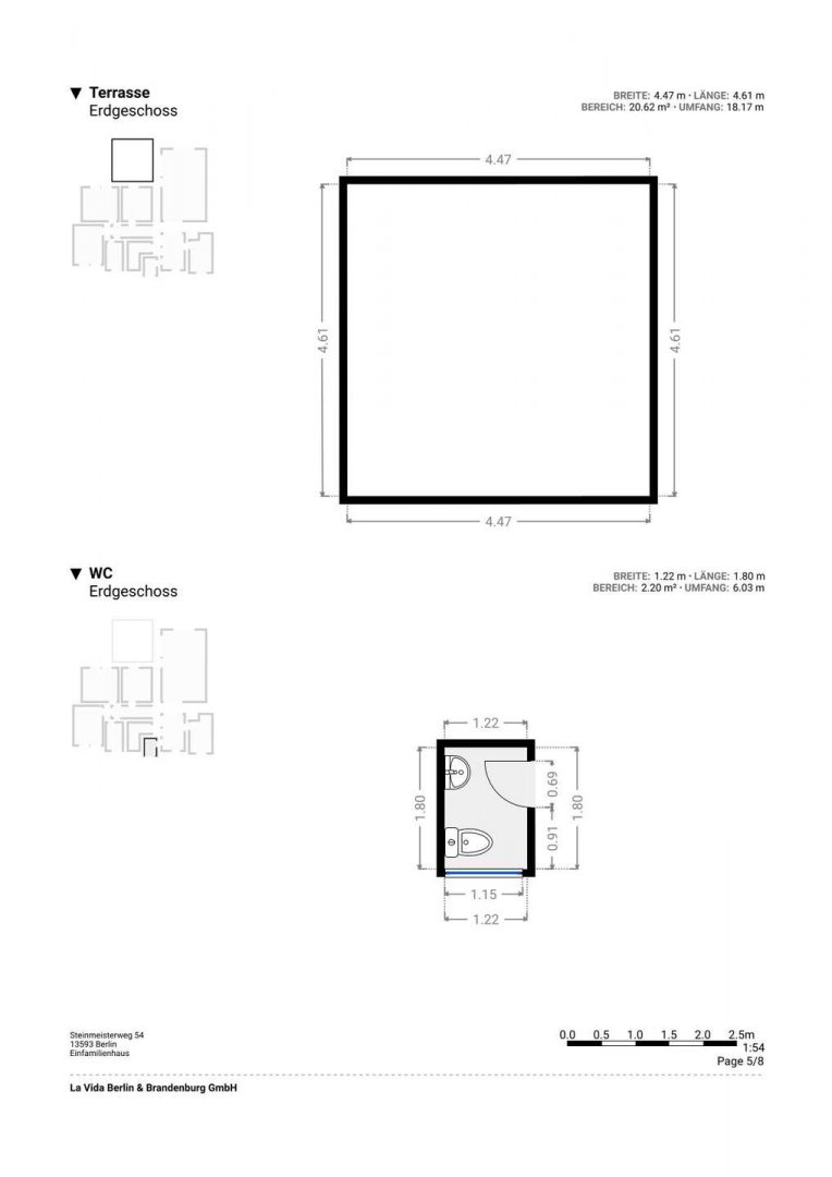 Grundriss Terrasse & WC